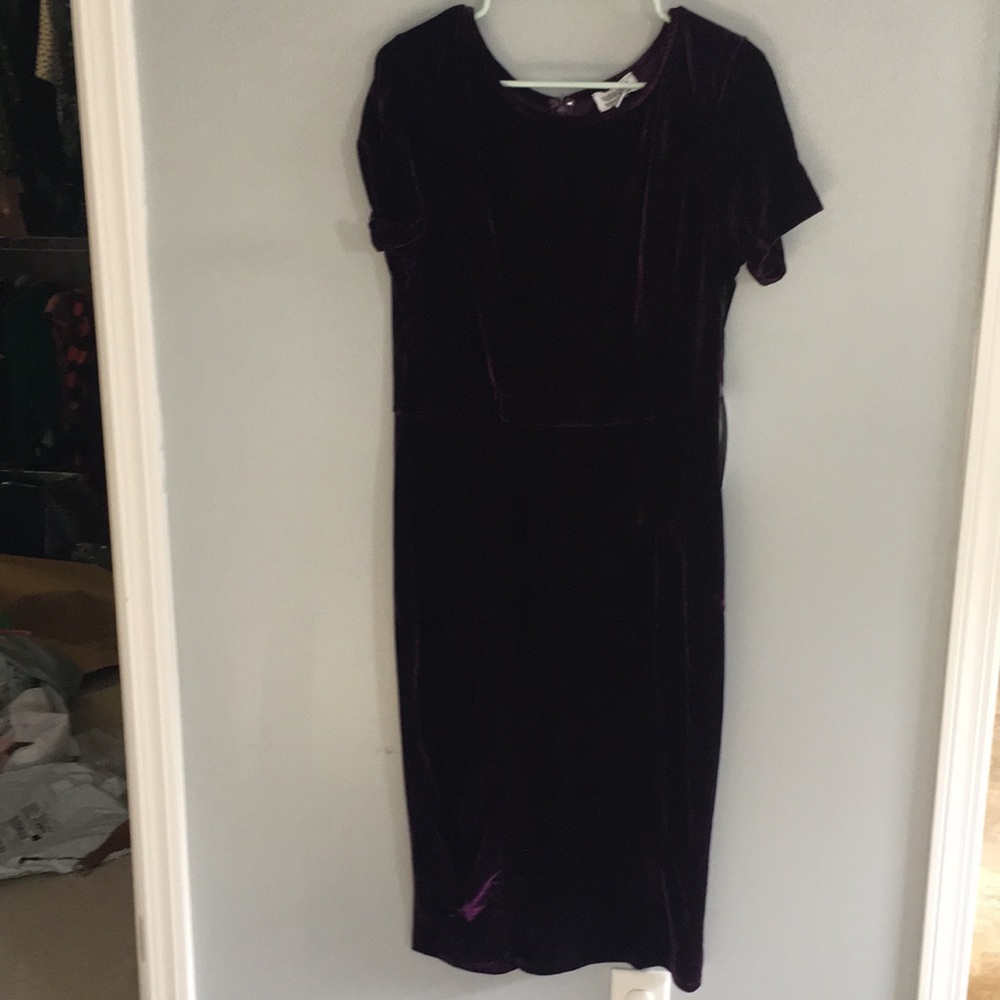 Unique Vintage velvet purple dress fitted size xl